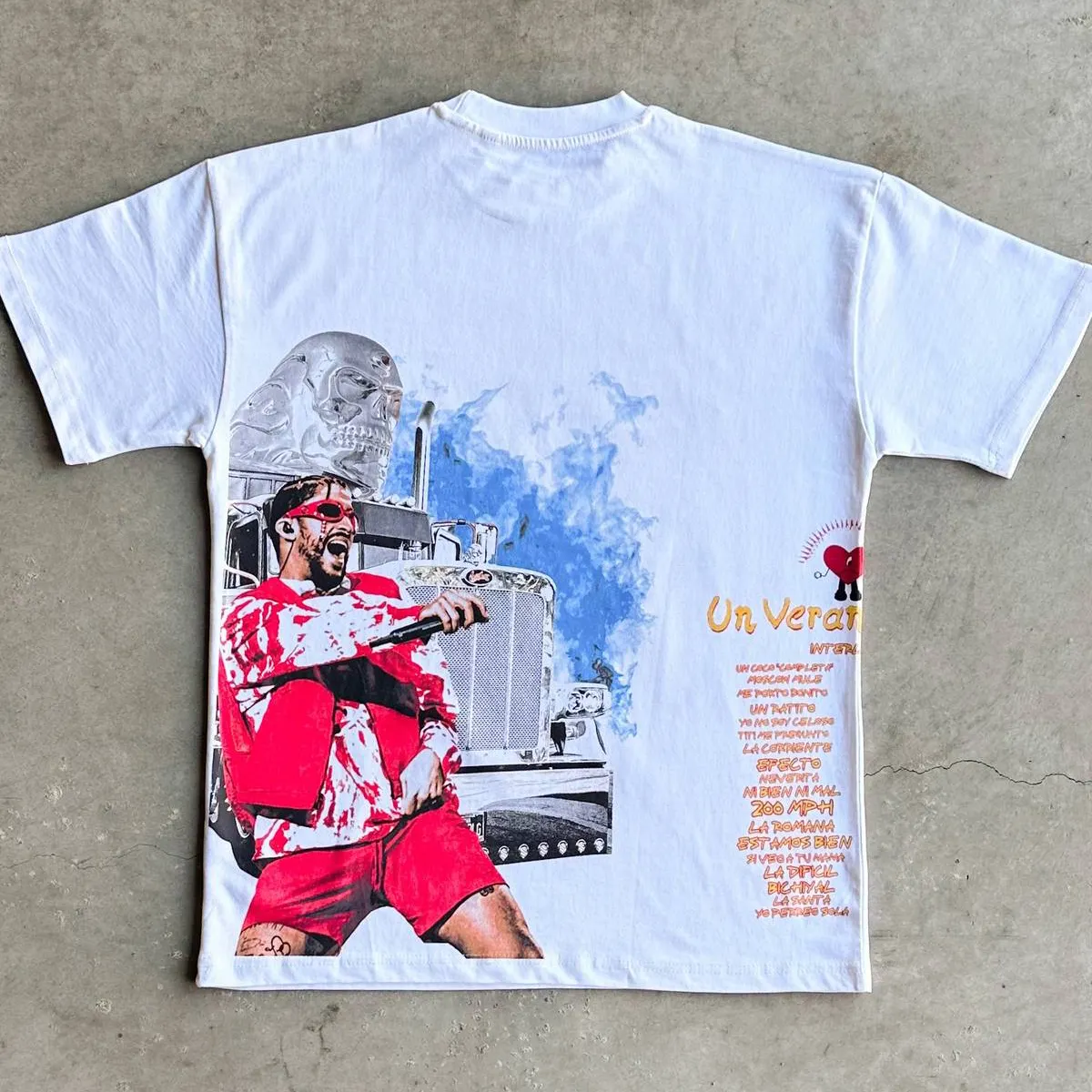 Casual street rapper printed T-shirt