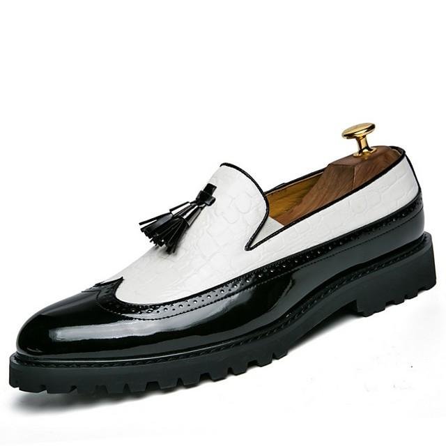 Men's Summer Daily Loafers & Slip-Ons PU White / Black / Red