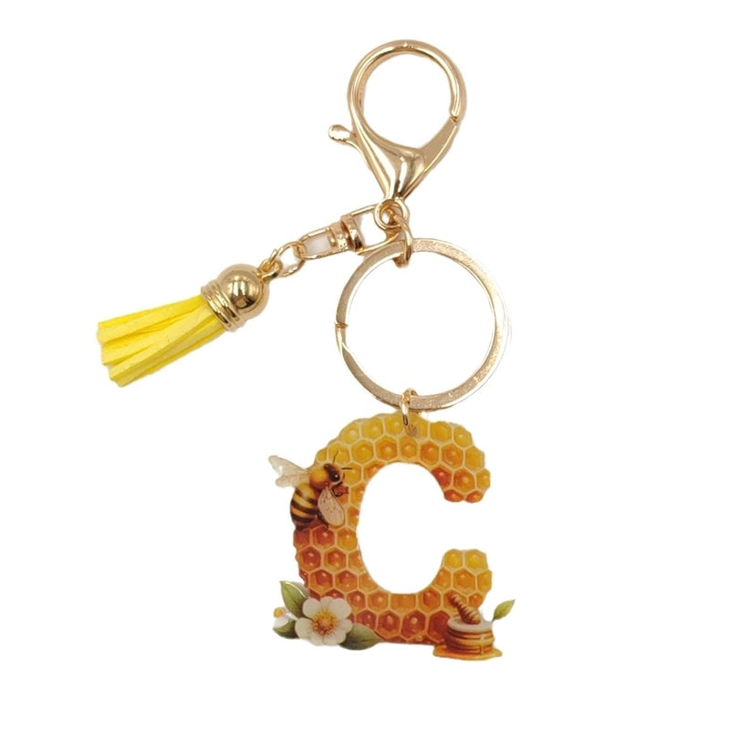 Classic Style Commute Letter Bee Arylic Unisex Bag Pendant Keychain