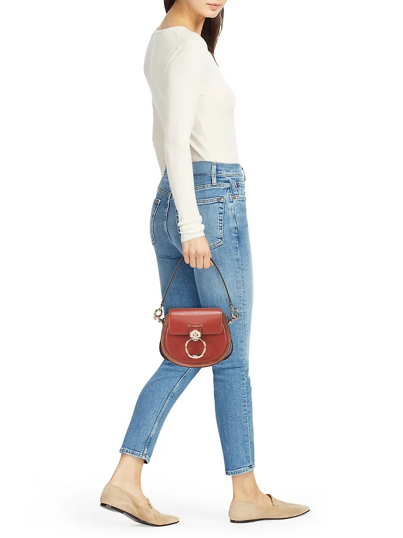 Chlo&eacute; Small Tess Leather Saddle Bag