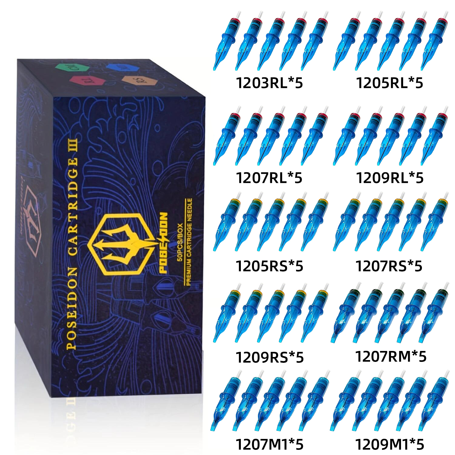Poseidon 50Pcs Tattoo Cartridge Needles(V3)  Poseidon Tattoo Official