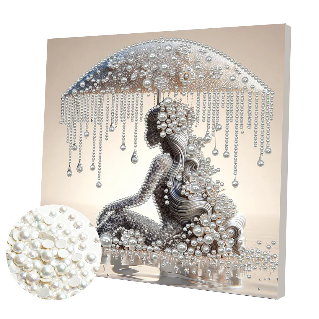 Umbrella Woman - DIY Pearl Diamond Art Kit With Frame 30*30cm
