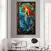 Diamond Painting -DIY Round Drill Stained Glass Mermaid(40x70cm)