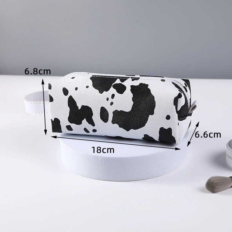 FUDEAM PU Cow Women Portable Cosmetic Bag Multifunction Waterproof Toiletries Organize Storage Handbag Female Travel Makeup Bags