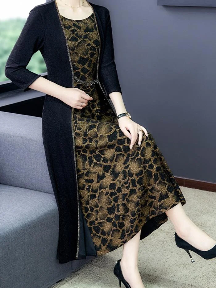 Fashion Leopard Print Long Dress