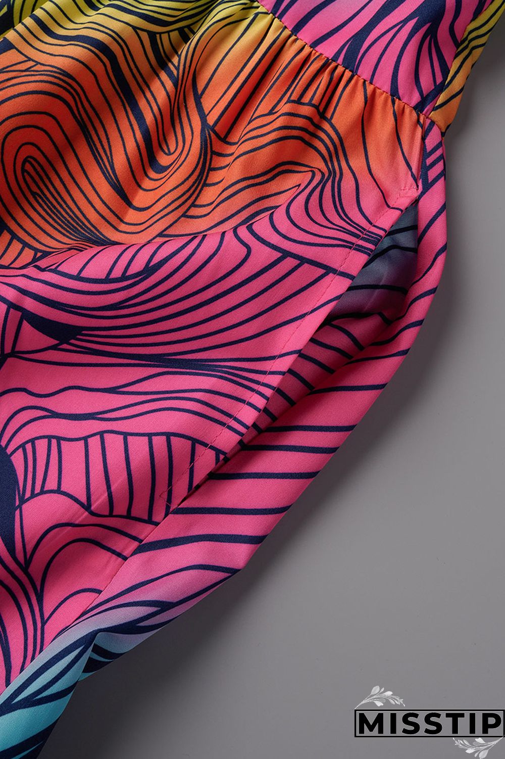 Cyan Casual Print Patchwork Buckle Fold Turndown Collar Long Dress Plus Size Dresses