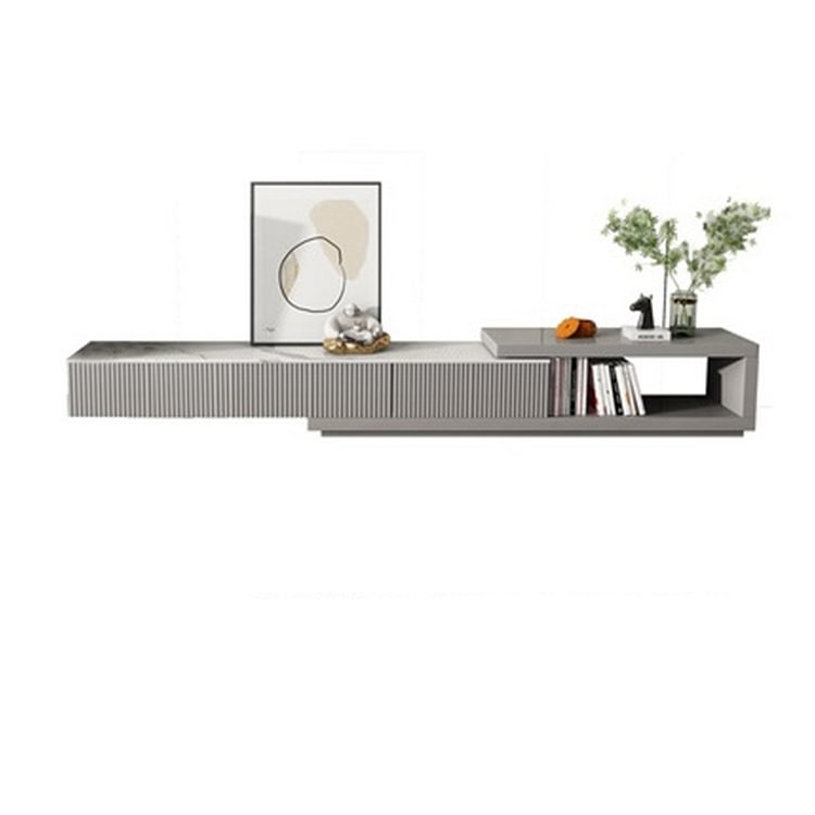Homemys Modern Coffee Table & TV Stand With Drawers Sintered Stone Top