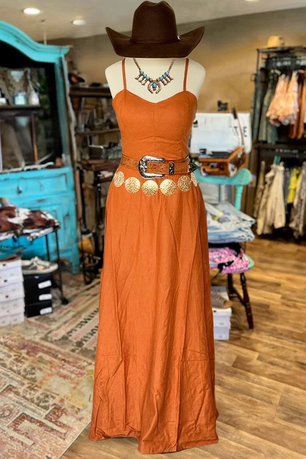 Solid Color Strap Maxi Dress