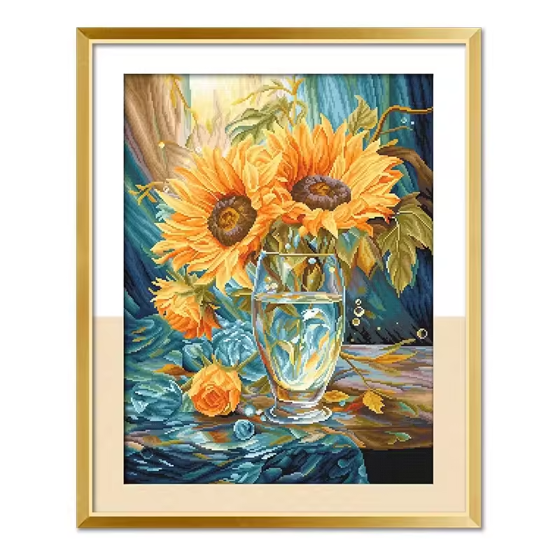 【KS Brand】Sunflower 11CT Pre-stamped Canvas(85*69cm) 79 Colors Cross Stitch