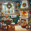 (Multi-Style) Christmas House-11CT Stamped Cross Stitch 50*50cm