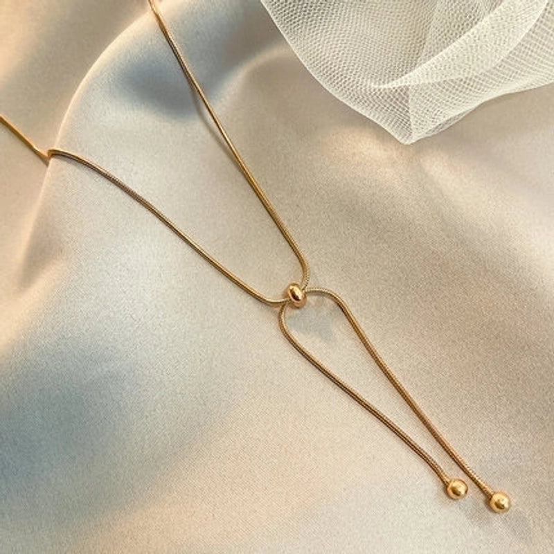 Titanium Steel 18K Gold Plated Elegant Minimalist Plating Solid Color Bracelets Necklace