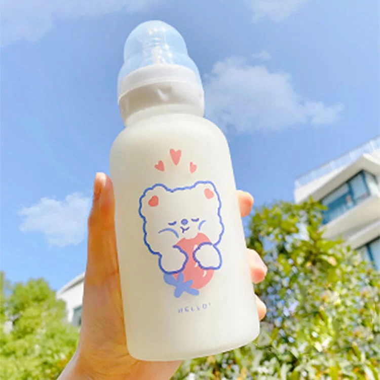 Cute Kawaii Cartoon Transparent Portable Water Bottle - Gotamochi Kawaii Shop, Kawaii Clothes