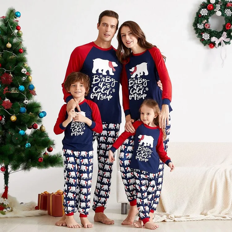 Family Matching Polar Bear Christmas Pajamas Sets