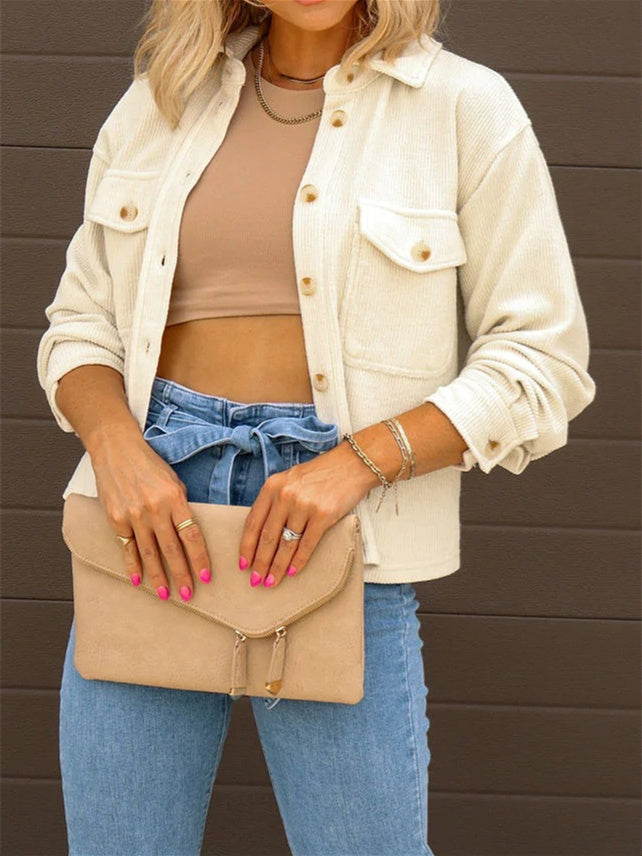 Women Half Sleeve V-neck Solid Color Dress