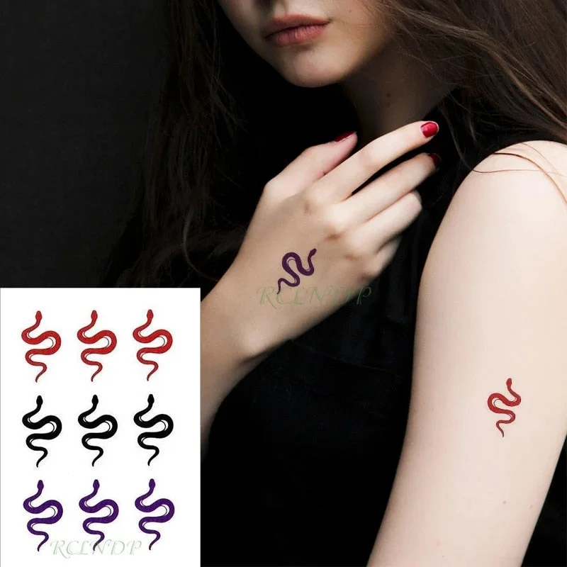 Waterproof Temporary Tattoo Sticker Neck Black Word Angel Devil Bull Cross English Letters Flash Tatoo Fake Tatto for Woman Men