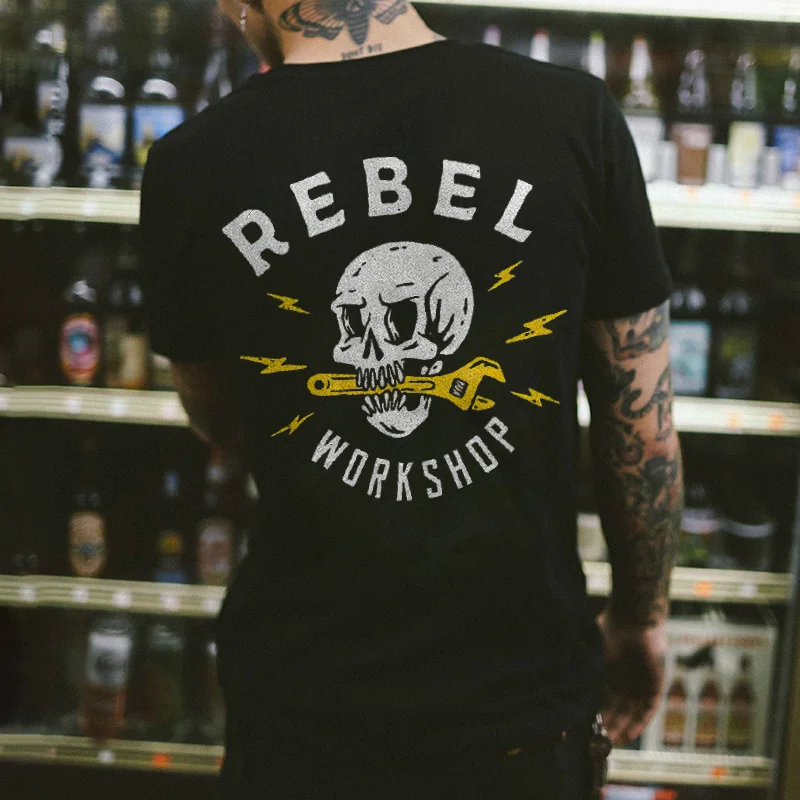 Rebel Workshop Printed Casual Men's T-shirt -  