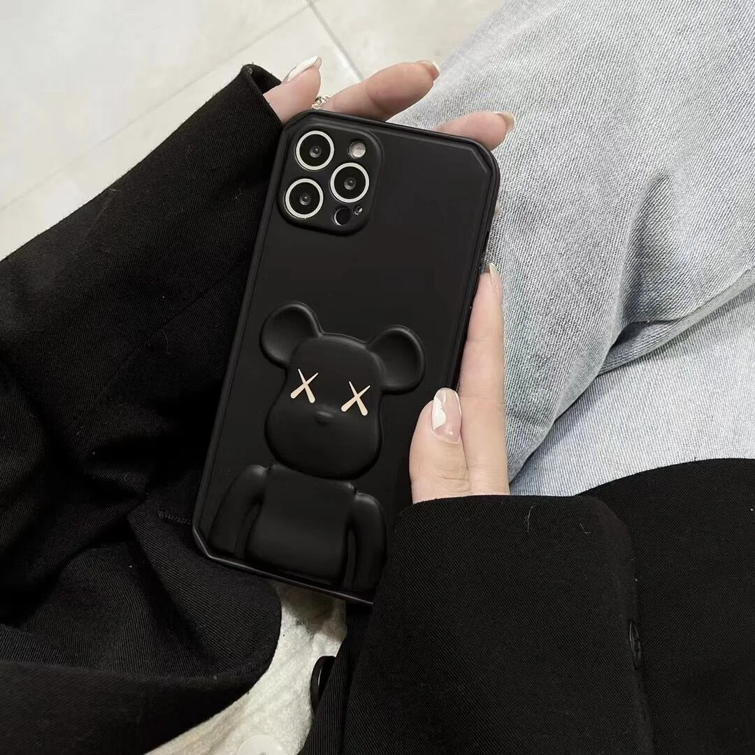 3D All Black Bearbrick Phone Case