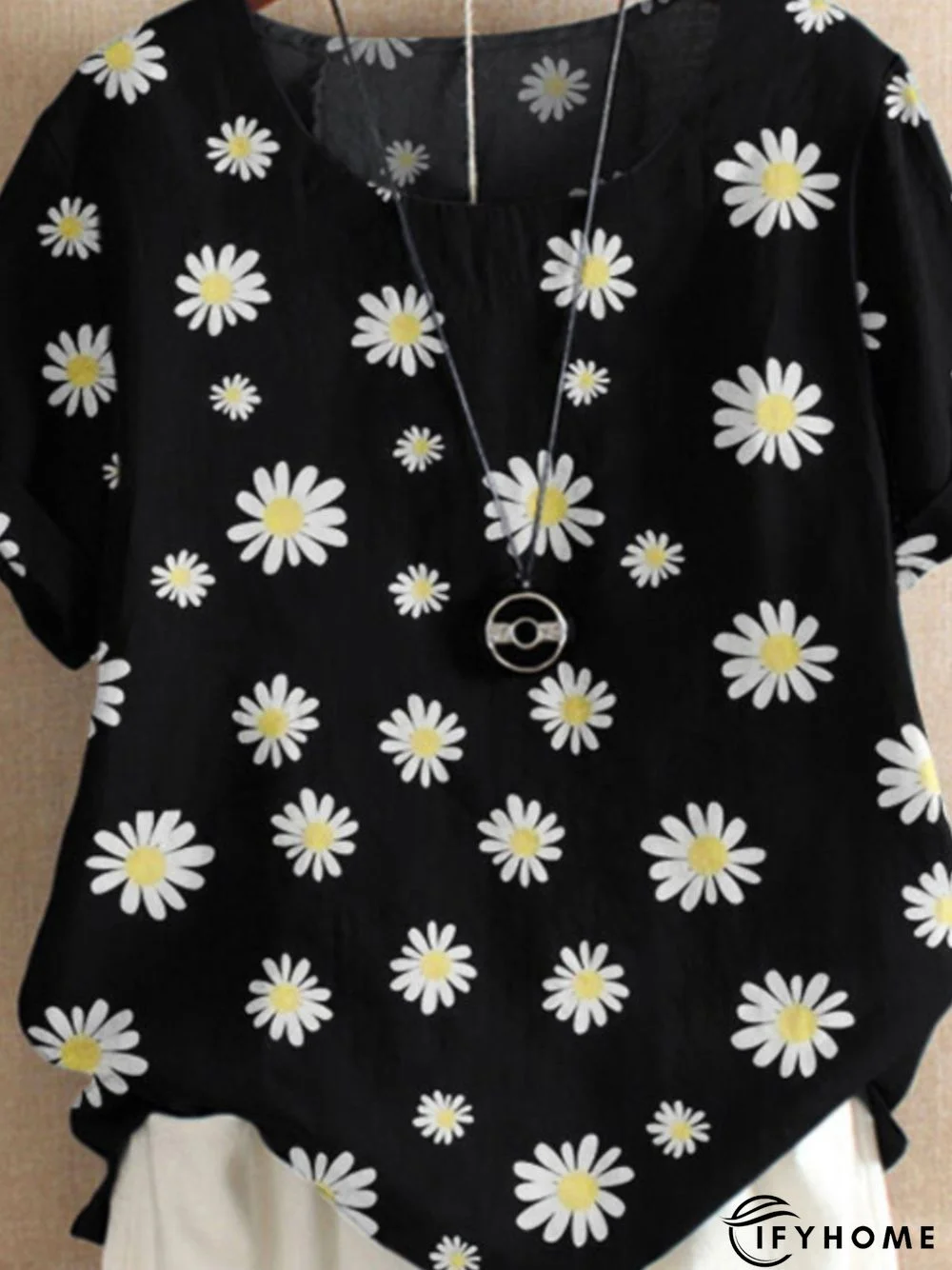 Casual Short Sleeve Round Neck Plus Size Tops | IFYHOME