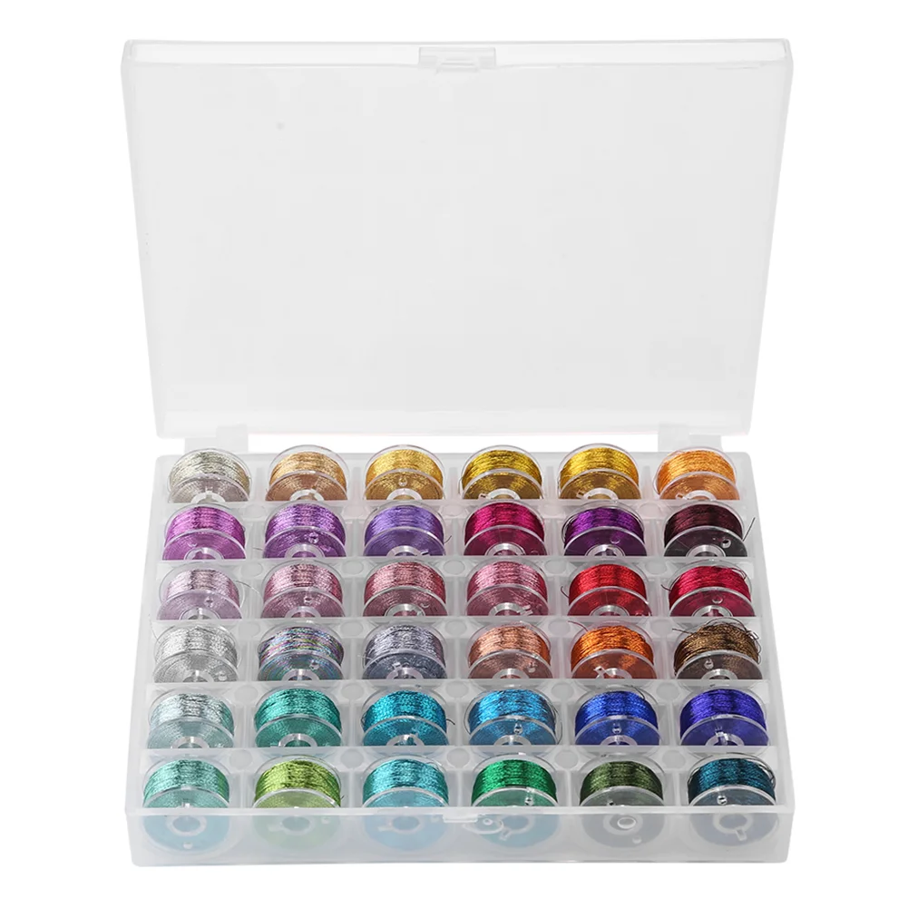 Hilo de coser bordado poliéster máquina de coser línea caja (36 colores)