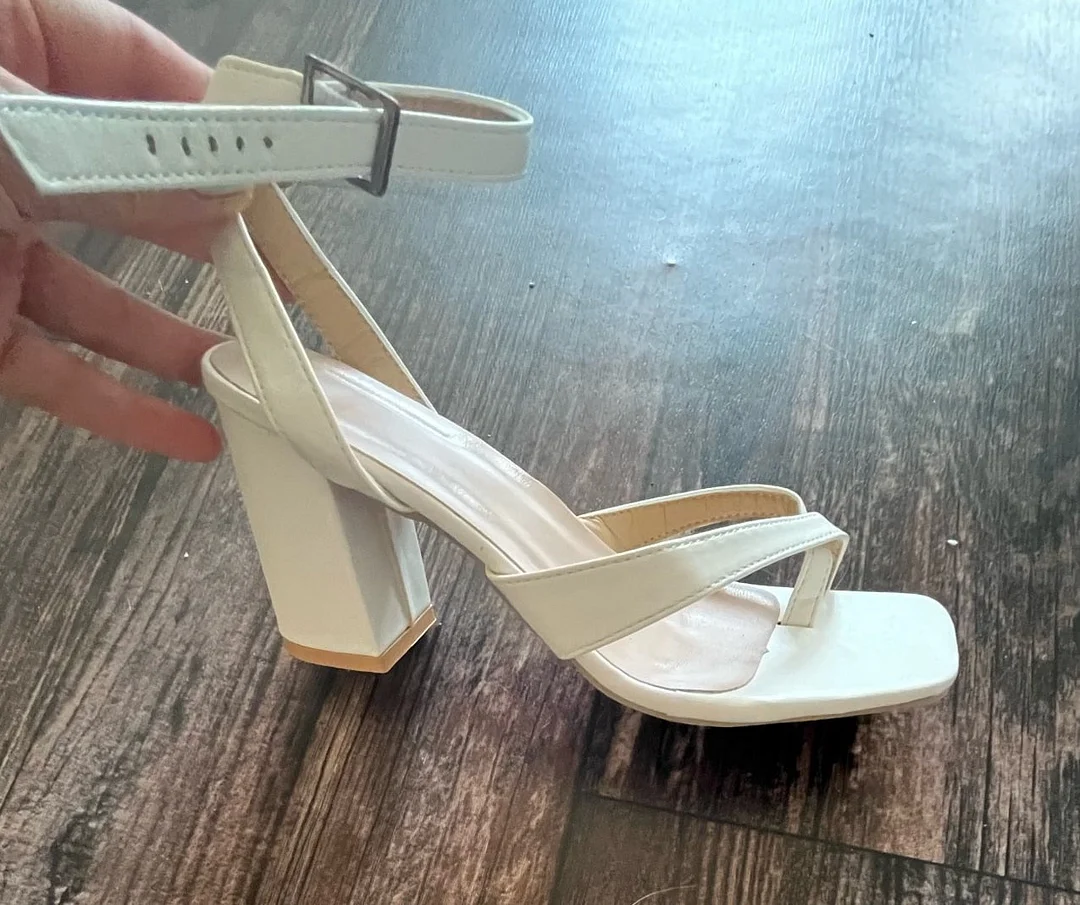 2022 Women's Sandals Sexy Thick High Heels Buckle Candy Solid Color Casual Summer Footwear Ladies Shoes Party Sandals Women