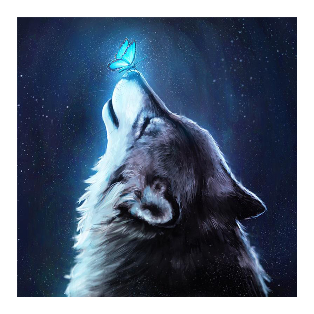 

30*30CM - Round Drill Diamond Painting - Wolf, 501 Original