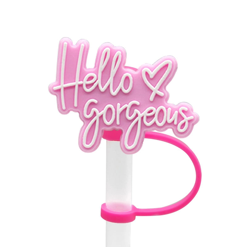 Love Cartoon Silicone Straw Cap 8-10 Straw Dust Cap Dust Cover Personalized Beverage Straw Sleeve Spot