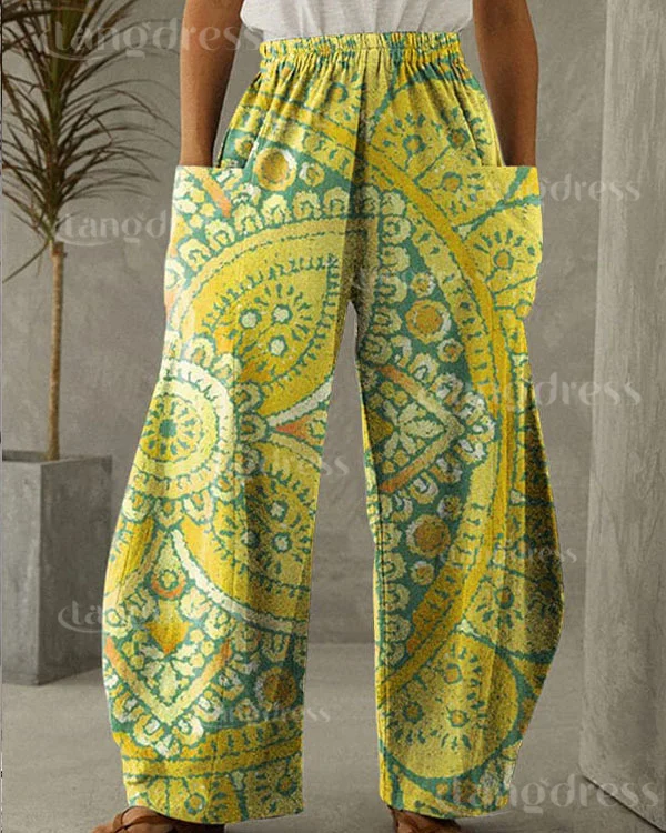 Women's Vintage Mandala Print Loose Pants