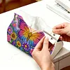 Butterfly Diamond Painting Tissue Box 7.48x5.12Inch Diamond Art Tissue Box 5D Diamond Art Tissue Cover for Kitchen Restaurant Bar Office Parties