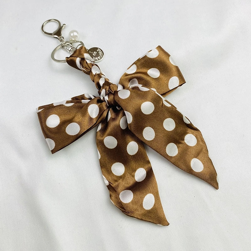 Sweet Minimalist Bow Knot Cloth Metal Unisex Bag Pendant Keychain