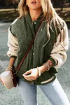 Women's Warm Corduroy Fleece Buttoned Bomber Jacket