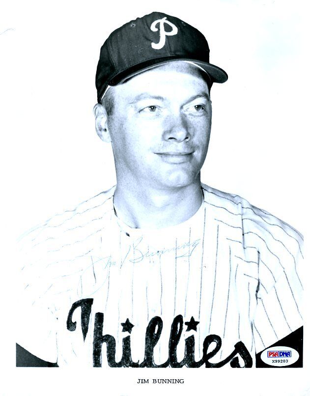 Jim Bunning Vintage Psa/dna Authenticated Signed 8x10 Photo Poster painting Autograph