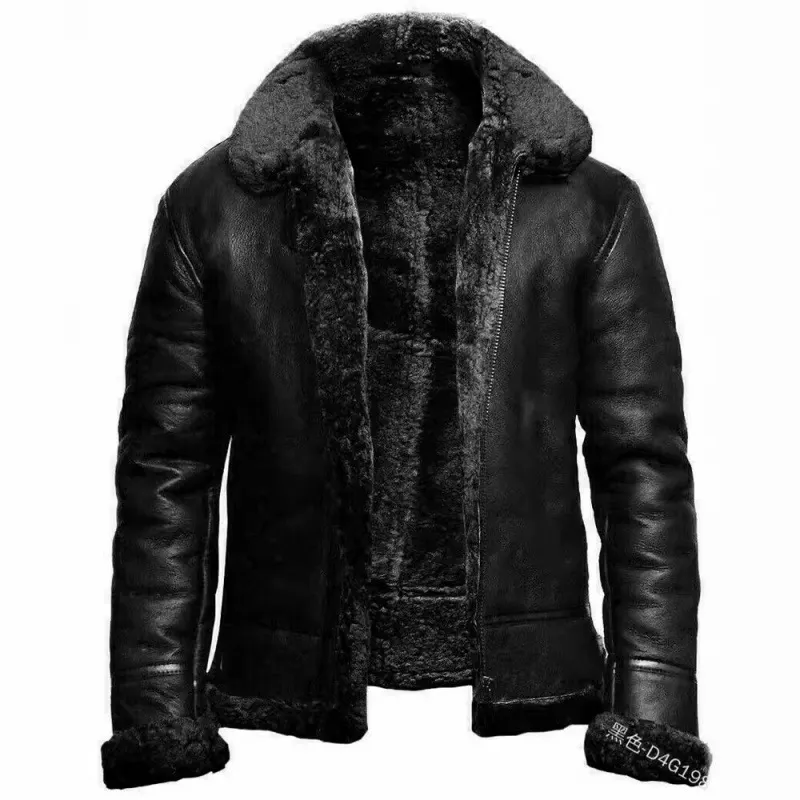Nigikala Nigikala And Winter 2023 Plus Velvet Collar Loose Winter Zipper Casual Straight Down PU Fashion Menswear