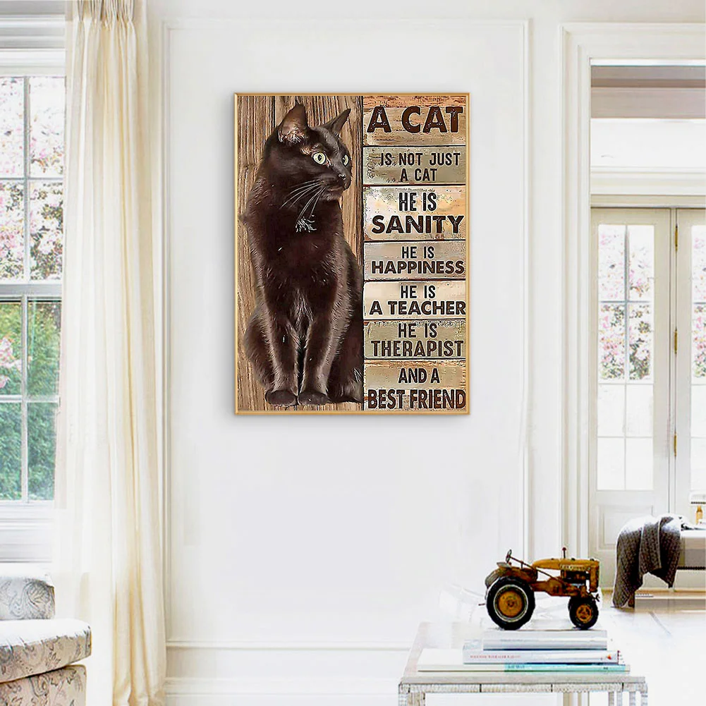 Diamond Painting - Full Round Drill - Cat Letters(30*40cm)