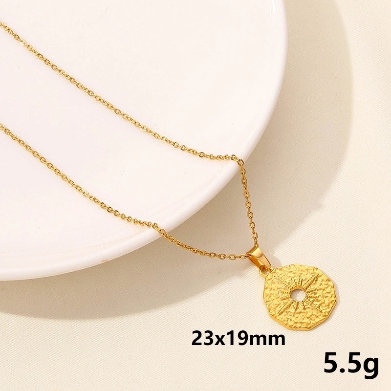 304 Stainless Steel Casual Minimalist Plating Sun Star Moon Pendant Necklace