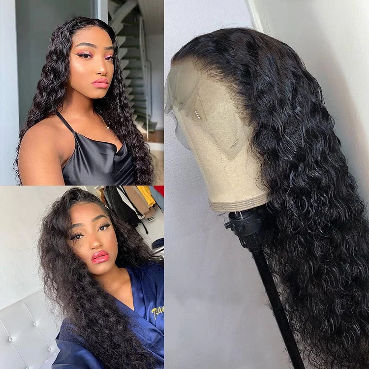 Brazilian Glamorous Black Front Short Curly 360 Lace Wig Lady wig