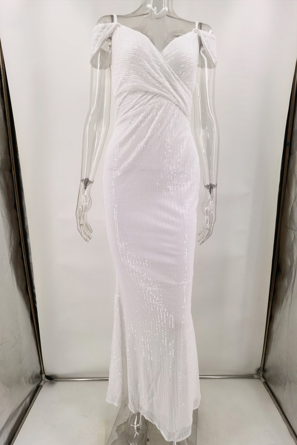 Off The Shoulder White Prom Dress Elegant Long Prom Dress cc327