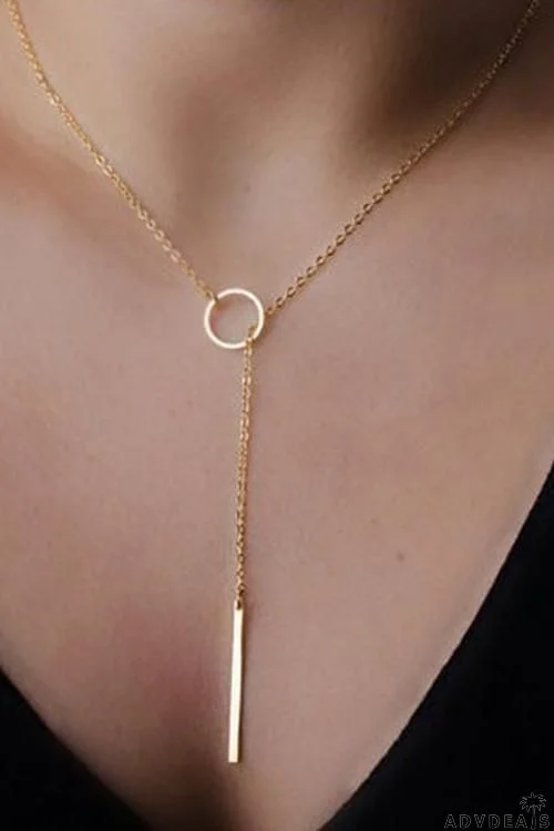 Simple Ring Chains Necklace