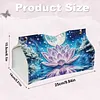 (25cm)Winter Night Pearl Lotus DIY Diamond Painting PU Tissue Holder Box