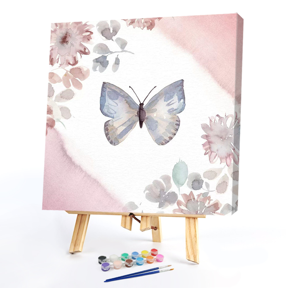 

20*22CM - Paint By Numbers - Butterflies And Flowers, 501 Original