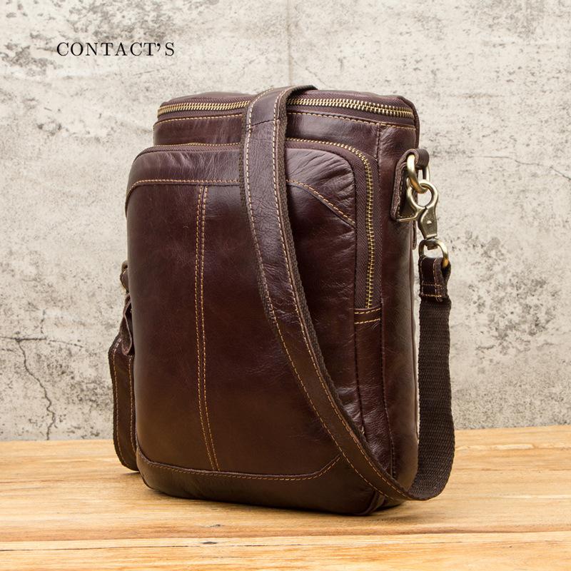 Retro Handmade Cowhide Leather Men's Single Shoulder Bag