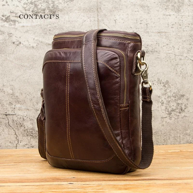 Retro Handmade Cowhide Leather Men's Single Shoulder Bag