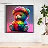 (40*40cm)DIY Round Partial AB Drill Diamond Painting - Colourful Bear