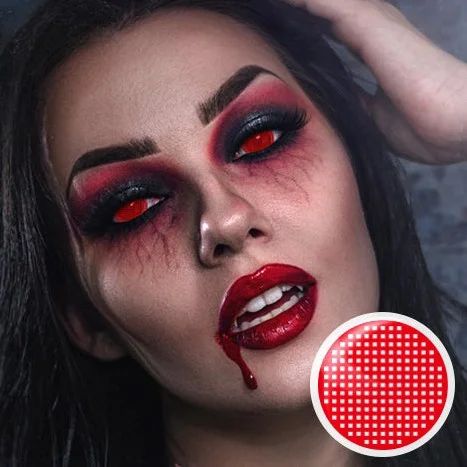 Red Mesh Halloween Contact Lenses