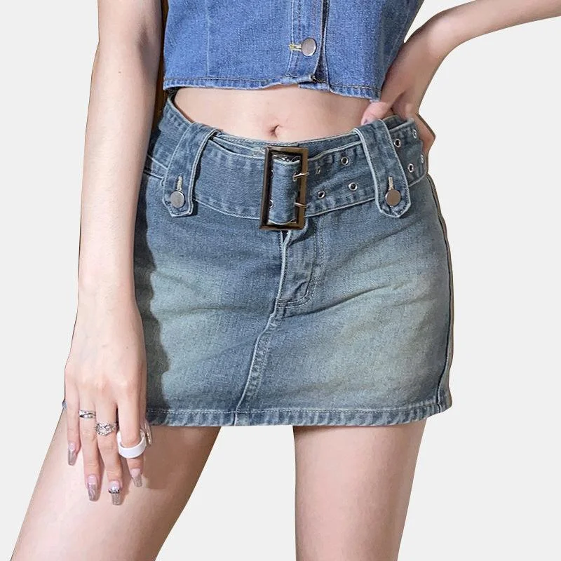 Denim Bag Hip Skirt