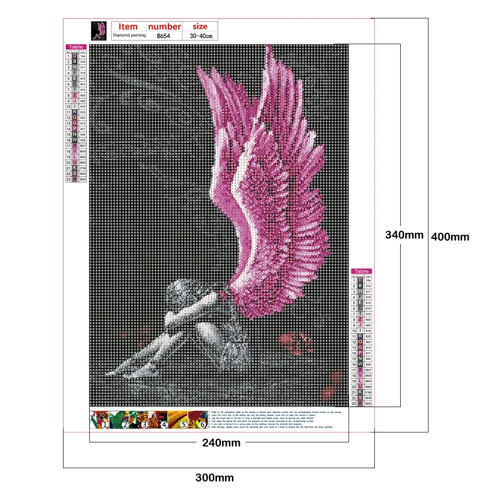Diamond Painting - Full Round Drill - Angel Wings(30*40cm)