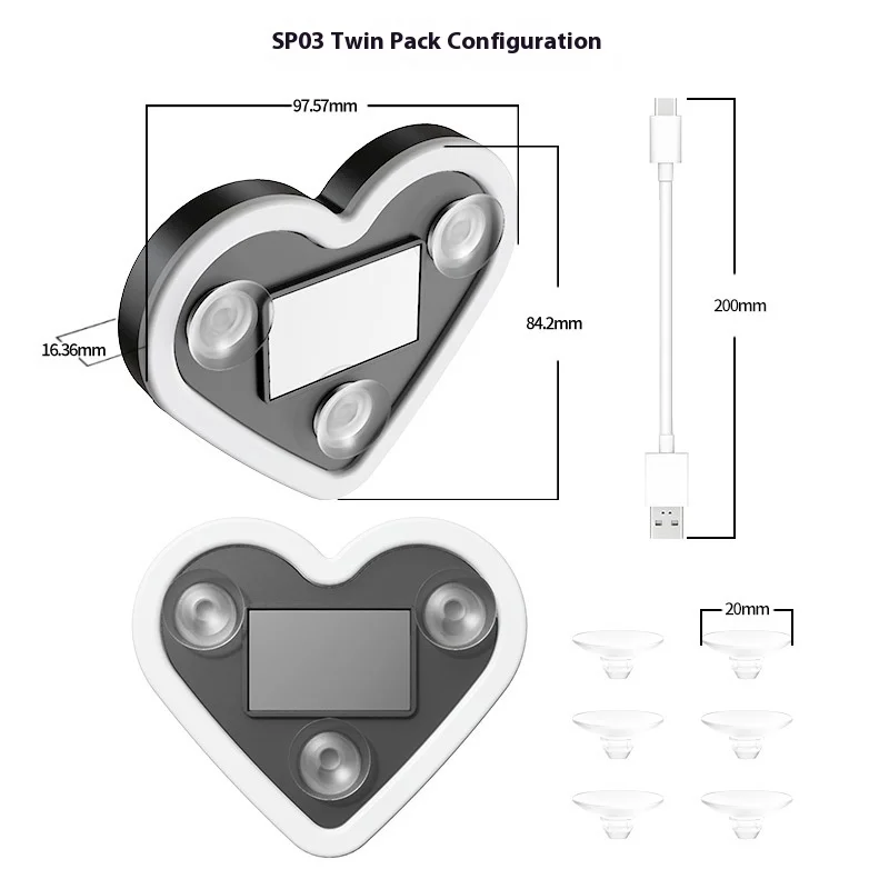 Solar-Operated Heart-Shaped Plastic LED Neon Atmosphere Light Window Decoration for Cars Love Theme Exterior Accessory