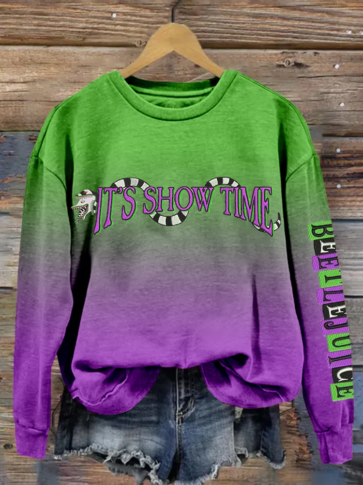 Halloween Horror Movie Inspired Gradient Washed Sweatshirt