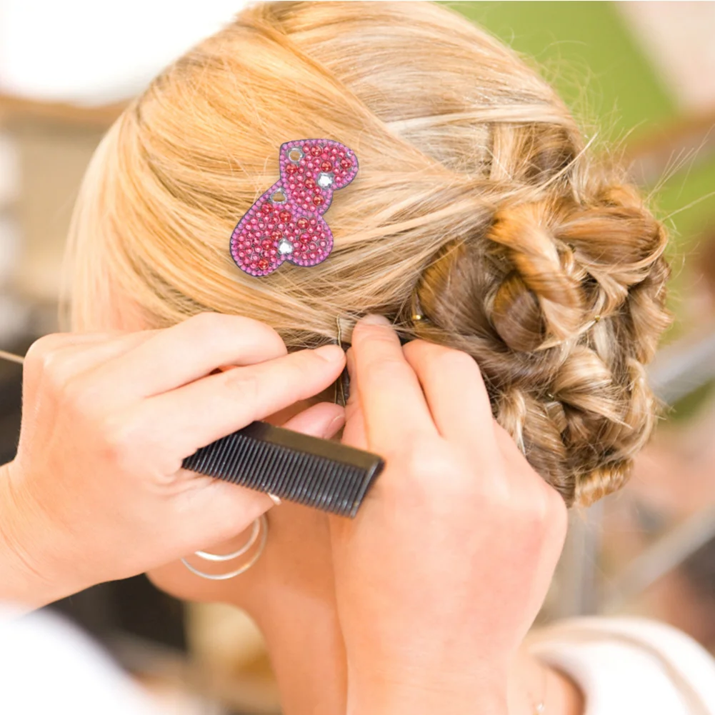 DIY 3Pcs Heart  Diamond Painting Hairpin Diamond Hair Clips Gift for Girls