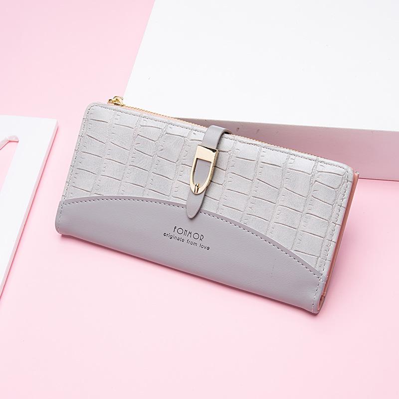 Fashion Wallet Long Girls New Stone Zipper Carry Wallet Card Bag
