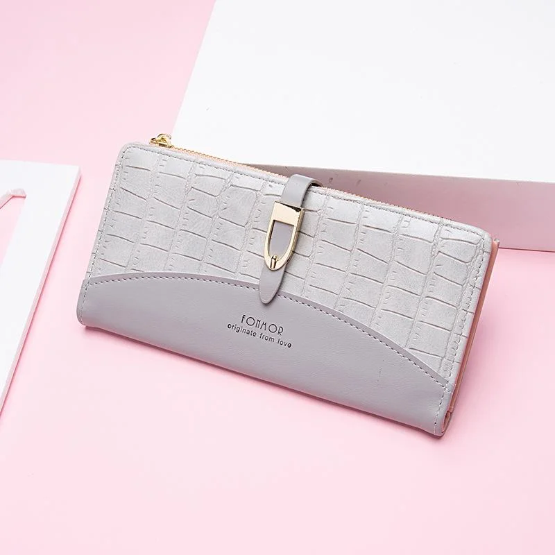 Fashion Wallet Long Girls New Stone Zipper Carry Wallet Card Bag